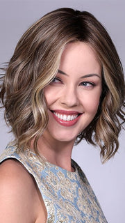 SUNKISSED ALMOND R | A blend of Medium and Light Brown with Light Gold Blonde Highlights and a hint of Cooler Blonde, rooted with Medium and Light Brown