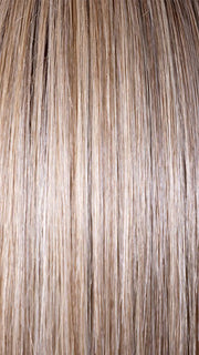 SPARKLING CHAMPAGNE R | Medium Ash Brown roots transition into Shimmering Champagne Blonde characterized by Pale Golden Hues with subtle Ivory and Platinum undertones reminiscent of a sparkling glass of bubbly