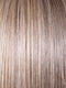 SPARKLING CHAMPAGNE R | Medium Ash Brown roots transition into Shimmering Champagne Blonde characterized by Pale Golden Hues with subtle Ivory and Platinum undertones reminiscent of a sparkling glass of bubbly
