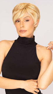 Roxie wearing CHOPPED PIXIE by TRESSALLURE in color 27/25/88 | Red Blonde Platinum White Highlights