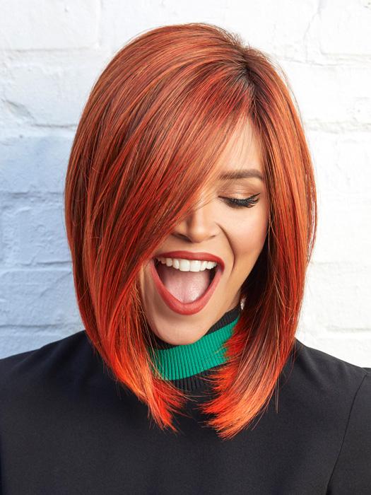 TAYLOR by NORIKO in RED COPPER | Copper-toned deep red with dark roots.