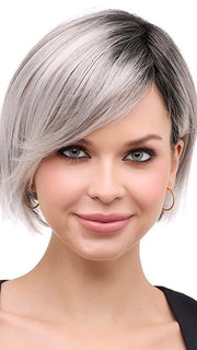 EVE by Envy in STERLING SHADOW | Medium Salt-and-Pepper Grey with Darker Brown Roots