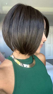 Lorena @faux.hurr.lifee wearing STRAIGHT UP WITH A TWIST ELITE by RAQUEL WELCH WIGS in color RL4/10SS ICED JAVA | Off Black Shaded with Dark Brown
