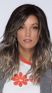 VERONA by Estetica in AMERICANO | Dark Brown Base with Medium Golden Brown, Pale Blonde, and Platinum Blonde Highlights