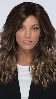 VERONA by Estetica in TOFFEE-LATTE | Light Chestnut Brown Base with Caramel Blonde Highlights