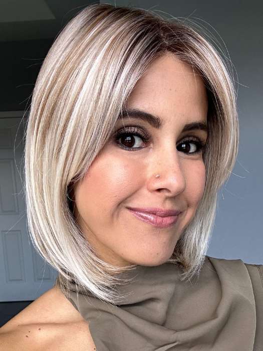 Lorena @faux.hurr.lifee wearing ZARAGOZA by BELLETRESS in color MILKSHAKE BLONDE R | A mixture of Light Sandy Brown, Highlighted with Light Ash Blonde with a Hint of Light Platinum Blonde with a Medium Root Color