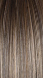 BRONDE-R | Dark brown and natural medium blond tones are mixed together and shaded with medium dark brown roots for a realistic appearance.