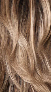 SANDY-BEIGE-BLOND-R | Carefully placed shades of dark sandy blonde and light neutral blonde with medium root tone for added depth.               