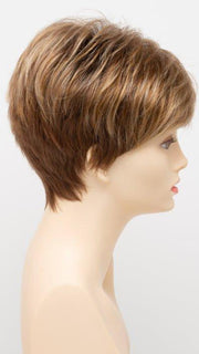 Creamed Coffee Medium brown at roots-overall medium brown w/cinnamon & golden blonde highlights