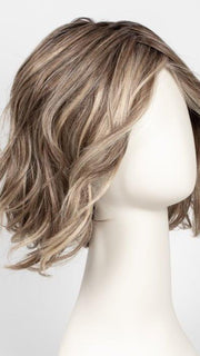 RL12/22SS SHADED CAPPUCCINO | Light Golden Brown Evenly Blended with Cool Platinum Blonde Highlights with Dark Roots