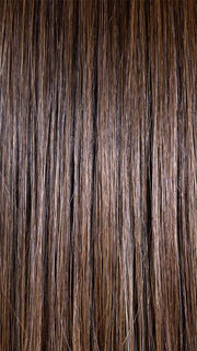 FRENCH ROAST BROWN-R  | A deep, luxurious brunette featuring a dark brown base with warm bronze and subtle red undertones. Softly rooted for natural depth and dimension.