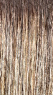 MACADAMIA LATTE R | A combination of Medium and Light Brown, highlighted with Light Gold Blonde, and a mixture of Ash Blonde and Light Gold Blonde, Rooted with Medium and Light Brown