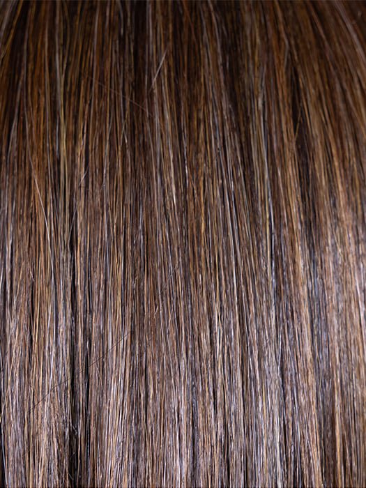 PEANUT BUTTER CHOCOLATE R | Velvety Chocolate Brown Roots that seamlessly transition into Warm, Golden Peanut Butter Tones, creating a luscious, sunlit effect with hints of Caramel and Honey hues woven throughout