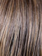TRUFFLE CREAM-R | A chocolate truffle-inspired medium brown base with creamy light blonde highlights and dark roots, creating a balanced, multidimensional brunette.