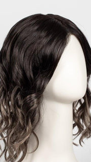 S2-103/18RO MIDNIGHT | Cascading Ombre Shade | Long Dark Roots blend into Lighter Brown Tones and Sparkling Ash Blond Tips