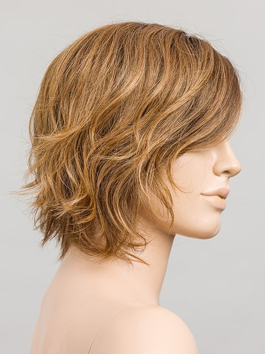 MOCCA ROOTED | Medium Brown blended with Light Auburn, Dark Strawberry Blonde and Medium Warm Brown Blend with Shaded Roots