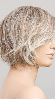 PEARL ROOTED | Pearl Platinum with Medium Ash Blonde and Lightest Brown with Grey Blend and Shaded Roots