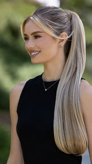 EASIPONY LONG by easihair in 12F PECAN PRALINE | Light Gold Brown, Light Natural Gold Blonde and Pale Natural Gold-Blonde Blend