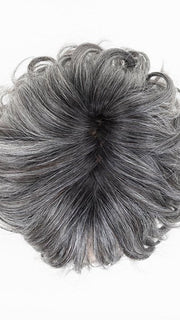 SALT/PEPPER ROOTED | Darkest and Dark Brown with Grey and Pearl White Blend with Shaded Roots