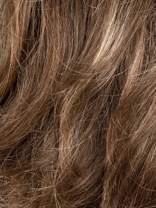 TOBACCO ROOTED 12.26.27 | Medium Brown Blended with Light Auburn, Lightest Brown, and Dark Strawberry Blonde Blend with Shaded Roots