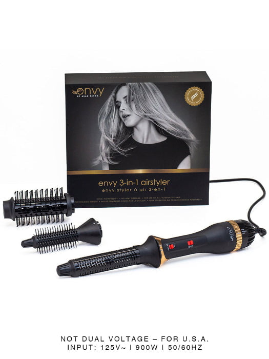 3-in-1 Airstyler Styling Tool |  Revolutionary all-in-one styling tool crafted specifically for alternative hair. Not Dual Voltage -For USA 
input:12V~ | 900W | 50/60Hz