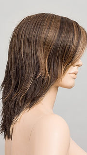 COFFEE BROWN LIGHTED | Dark Brown and Medium Warm Brown with Medium Blonde Blends with Highlights Throughout and Concentrated in the Front