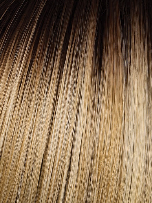SS-LIGHT-BLONDE | Light Blonde with Golden Highlights & Dark Brown Roots