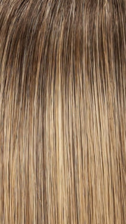 24BT18S8 SHADED MOCHA | Medium Natural Ash Blonde & Light Natural Gold Blonde Blend, Shaded with Medium Brown