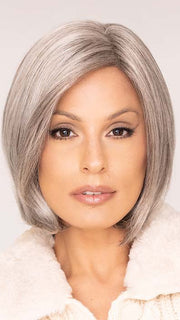 Roxie in KYLA by JON RENAU in color 56F51 OYSTER | Light Grey with 20% Medium Brown Front, graduating to Grey with 30% Medium Brown Nape. PPC MAIN IMAGE