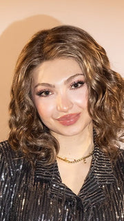 Maha wearing MILA by JON RENAU in 10RH16 CAFFE MOCHA | Light Brown with 33% Light Natural Blonde Highlights