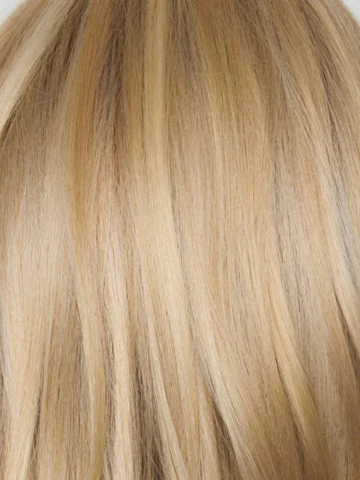 NM SANDY CREAM BLOND-R | This shade features soft golden sand tones with subtly rooted color for a natural regrowth effect. This blend of beige brown, honey, and creamy blonde transitions beautifully into lighter shades, creating a warm, versatile look that flatters any skin tone. A perfect choice for effortless, honey-warm blonde style.