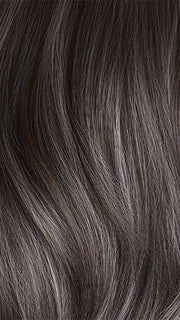 MUSHROOM GREY R | Dark brown incorporates light brown and silvery grey tones with shadow roots for a stylish finish