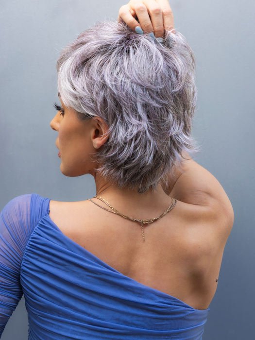 NOUR by NORIKO in LILAC-SILVER-R | Dark Root with a Light to Medium Grey Base and a hint of a soft lilac. PPC MAIN IMAGE