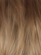 CHAMPAGNE SUNSET R | Dark/medium multi-tonal blond with textured honey, ash, and golden hues and chocolate brown roots