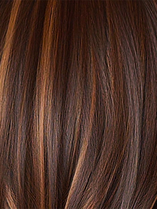 GLAZED AUBURN-R | Stunning fusion of deep red, medium copper, and dark chocolate root. 