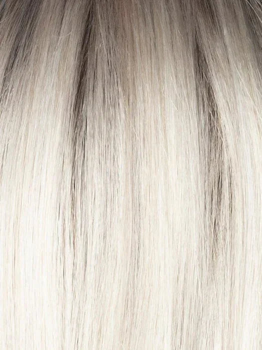 MILKY-OPAL-R | A Blend of Creamy Blonde and White Blonde Rooted with Warm Brown

