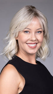 Model is wearing ATHEN by BELLETRESS in color ALPINE CREAM R | Icy Blonde Shade with a Cool, Creamy Base Softened by Hints of Pale Beige