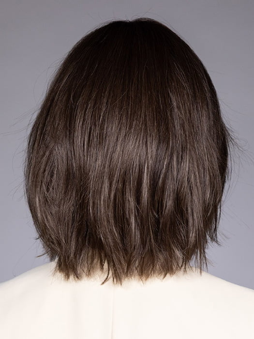 Model is wearing DUBLIN by BELLETRESS in color COOLEST ASH BROWN R | A combination of Light Ash Brown, Cool Medium Brown and a hint of Dark Blonde and Dark Roots