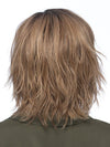 HOLLIS by ESTETICA in color RH12/26RT4 | Light Brown with Chunky Golden Blonde Highlights & Dark Brown Roots