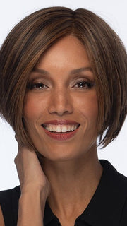Model is wearing JAGGER by ESTETICA in color R6/28F | Chestnut Brown with Red Frost