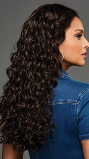 MAKENNA by RAQUEL WELCH in color MC4/10SS ESPRESSO MARTINI | Dark Brown with Lighter Brown Highlights