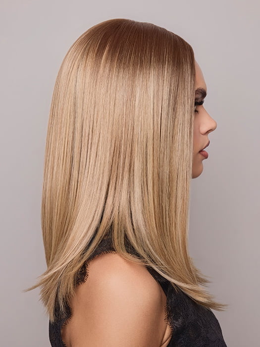 Model is wearing SLOAN by RENE OF PARIS in color BUTTER BISCUIT BLOND | Soft, Pale Chocolate Root that melts into a blend of Buttery and Biscuit Blonde tones
