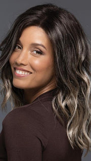 OCEAN by Estetica in AMERICANO | Dark Brown Base with Medium Golden Brown, Pale Blonde, and Platinum Blonde Highlights