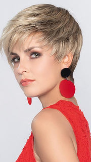 POINT by ELLEN WILLE in SAND MULTI ROOTED 24.14.12 | Lightest Brown and Medium Ash Blonde Blend with Light Brown Roots