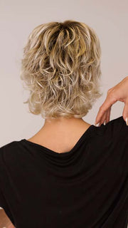 Roxie in VILLANA by ELLEN WILLE in color CREAM BLONDE SHADED 23.25.1001 | Lightest Pale and Lightest Golden Blonde blend with Winter White and Shaded Roots