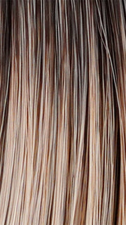 10/27/88/R6 ALMOND CREAM | Dark roots transition into a beautiful blend of light brown, pale auburn, and platinum tones.