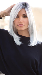 DAKOTA by RENE OF PARIS in PASTEL-BLUE-R | Pastel periwinkle tone base with a dark black/purple root