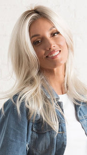 LOCKLAN by Estetica in SUNLIT-BLONDE | Soft Blend of Sandy Blonde, Lightest Blonde and Iced Blonde with a Light Golden Brown Root
