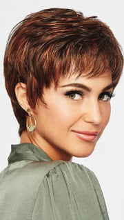 WINNER ELITE by RAQUEL WELCH | 20th Anniversary | R6/28H COPPERY MINK | Dark Medium Brown Evenly Blended with Vibrant Red Highlights