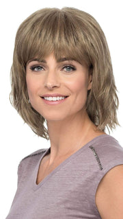 Hunter is a fresh, fun bob with full bangs and texturized tousled locks